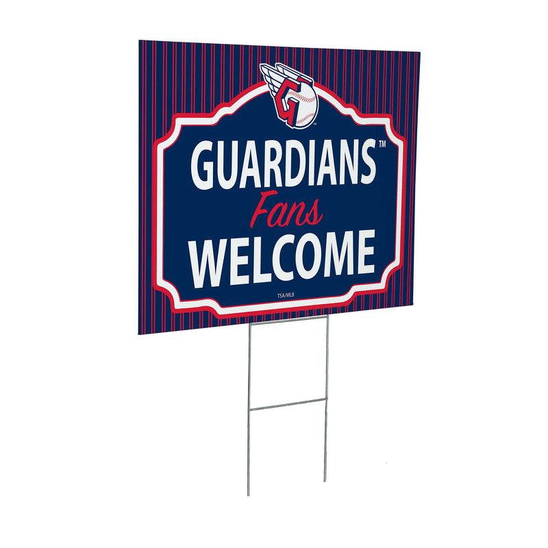Cleveland Guardians Yard Sign, "Fans Welcome"