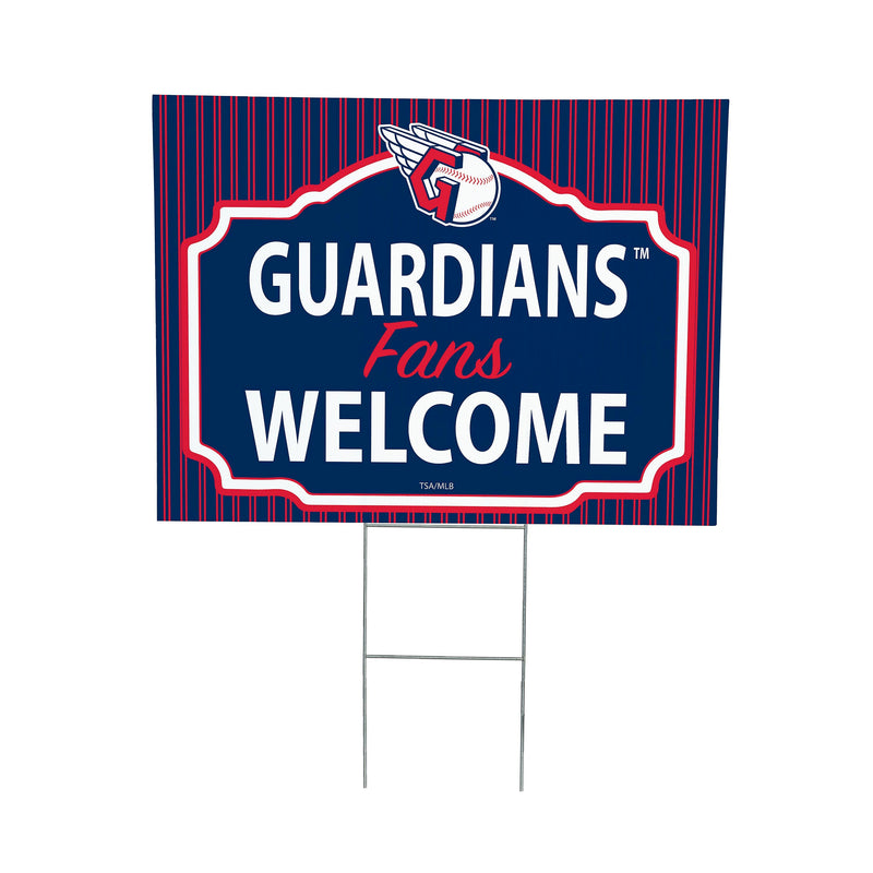 Cleveland Guardians Yard Sign, "Fans Welcome"