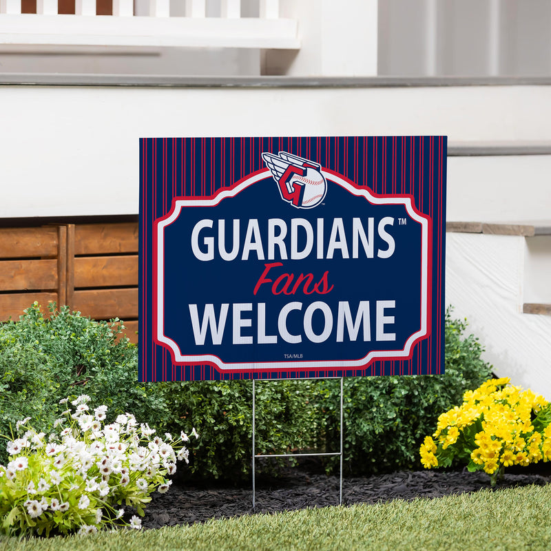 Cleveland Guardians Yard Sign, "Fans Welcome"