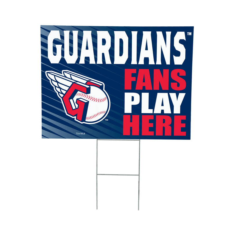 Cleveland Guardians Yard Sign "Fans Play Here"