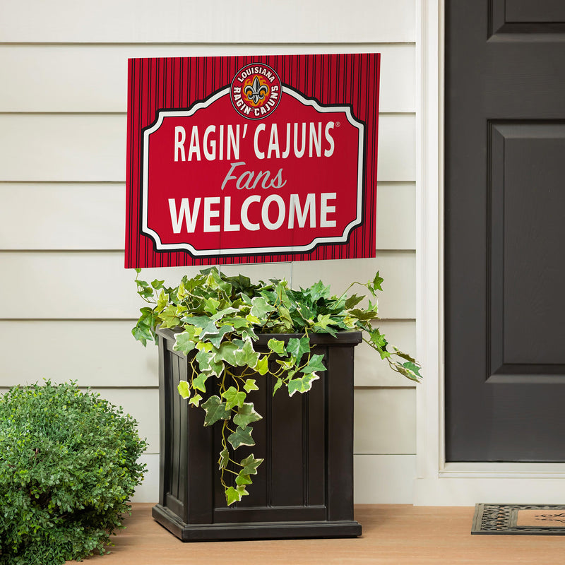 University of Louisiana at Lafayette Yard Sign, "Fans Welcome"
