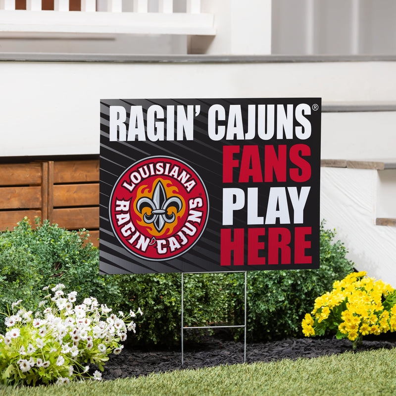 University of Louisiana at Lafayette Yard Sign "Fans Play Here"
