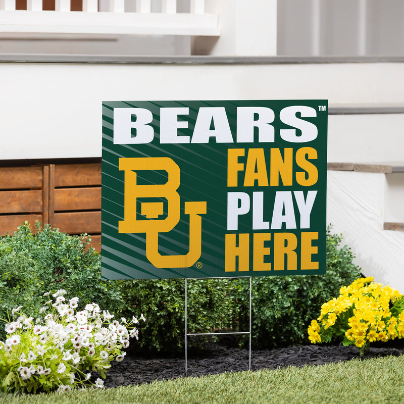 Baylor University Yard Sign "Fans Play Here"