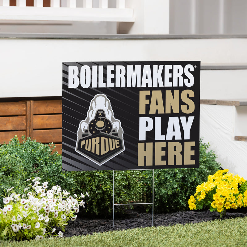 Purdue University Yard Sign "Fans Play Here"