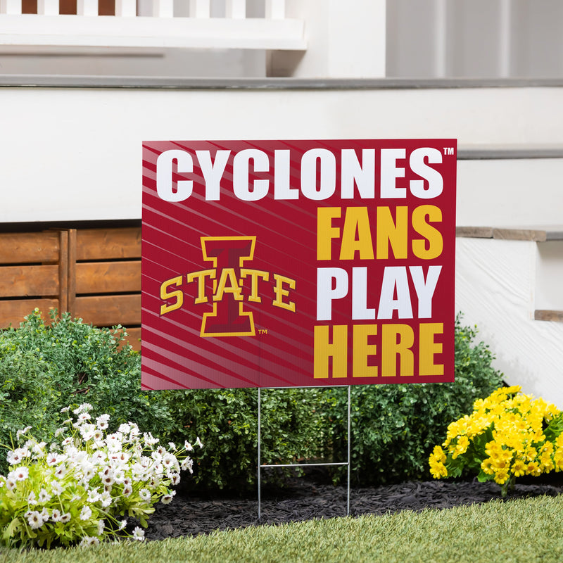 Iowa State University Yard Sign "Fans Play Here"