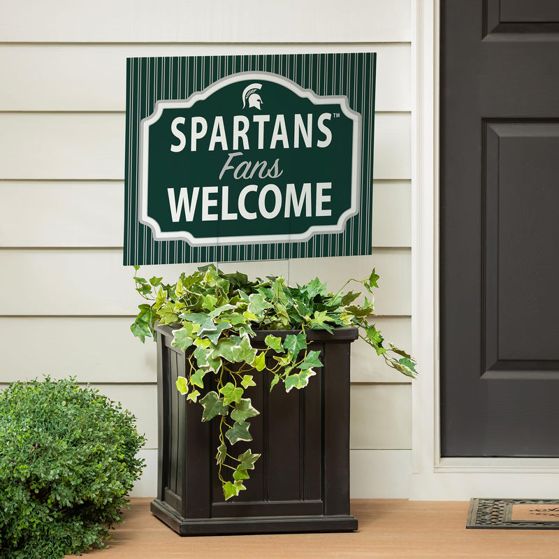 Michigan State University Yard Sign, "Fans Welcome"