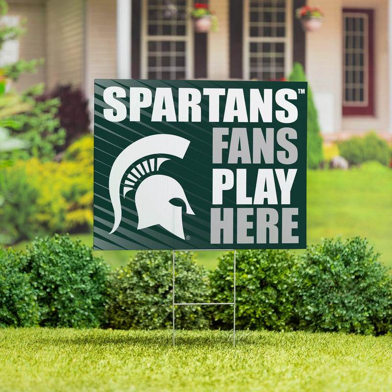 Michigan State University Yard Sign "Fans Play Here"