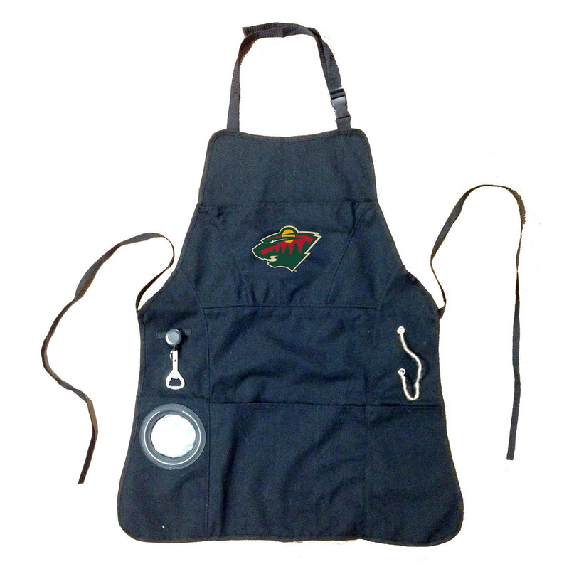 Evergreen Home Accents,Grill Apron, Black, Minnesota Wild,26x30x0.3 Inches