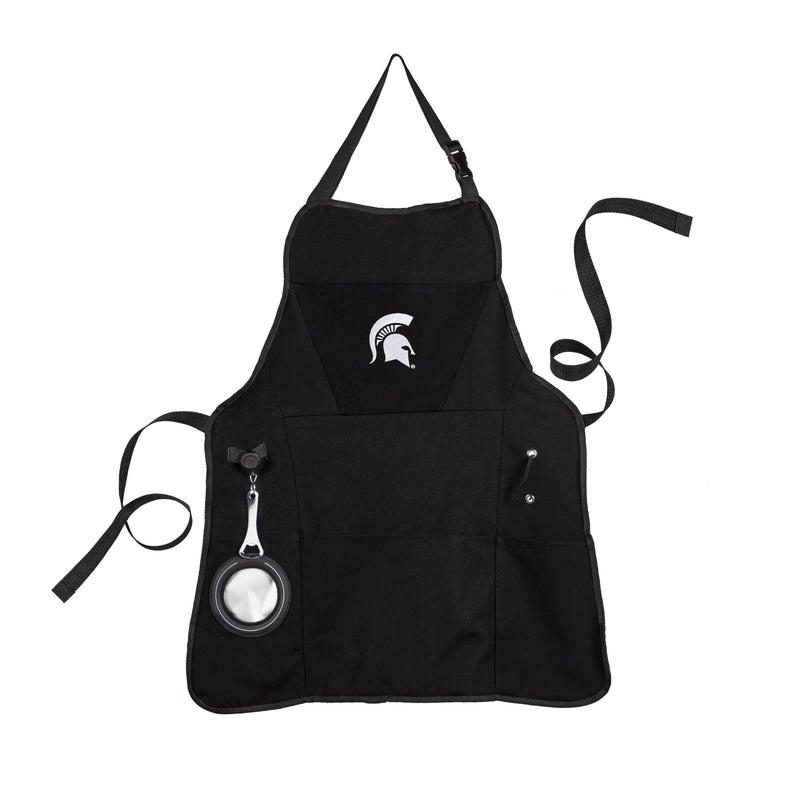 Grill Apron, Black, Michigan State University,4ap971ga