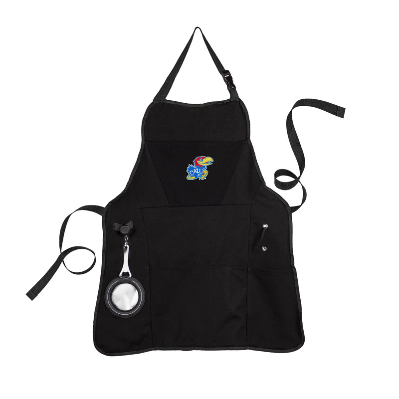 Evergreen Home Accents,Grill Apron, Black, University of Kansas,26x30x0.3 Inches