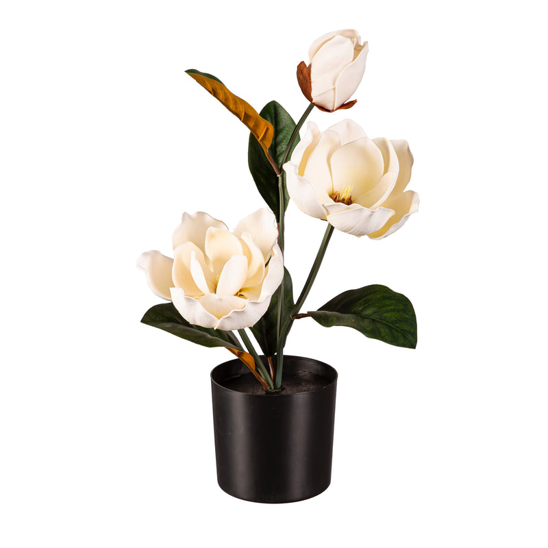 Artificial Magnolia Potted Plant,4fl230