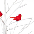 Holiday Poinsettia Tree Cardinal Birch with Cardinals Indoor/Outdoor LED Tree, 48"H
