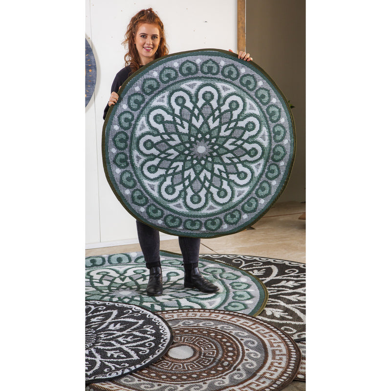 Evergreen Rugs,4' Indoor/Outdoor Round Rug Terracotta,48x48x0.02 Inches