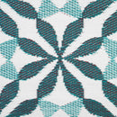 Reversible Weather-Resistant Rug 3'x5' Blue Quilted Lattice