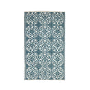 Reversible Weather-Resistant Rug 3'x5', Light and Dark Blue Pattern