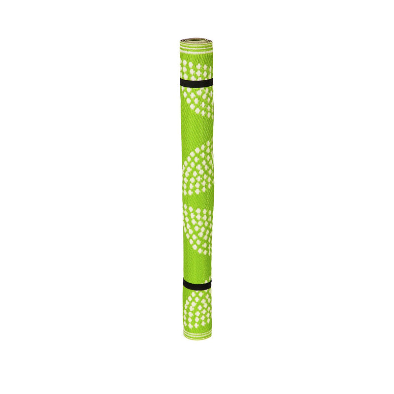 Reversible Weather-Resistant Rug 3'x5', Green Pattern