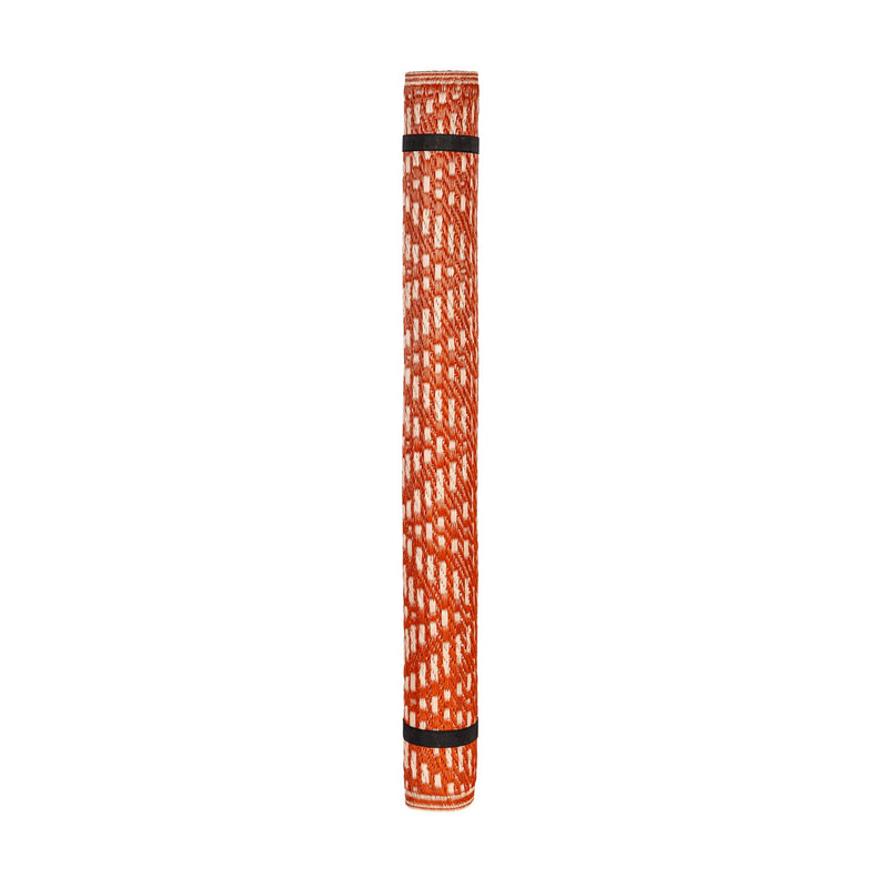 Reversible Weather-Resistant 3x5 Rug, Terracotta Stacked Leaves