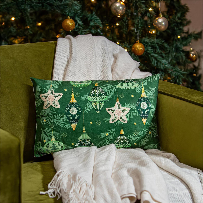 Shades of Green Throw Pillow Lumbar Pillow, 16"L x 10.5"H