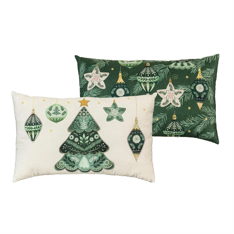 Shades of Green Throw Pillow Lumbar Pillow, 16"L x 10.5"H