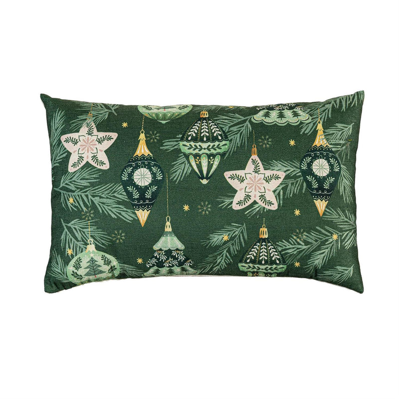 Shades of Green Throw Pillow Lumbar Pillow, 16"L x 10.5"H