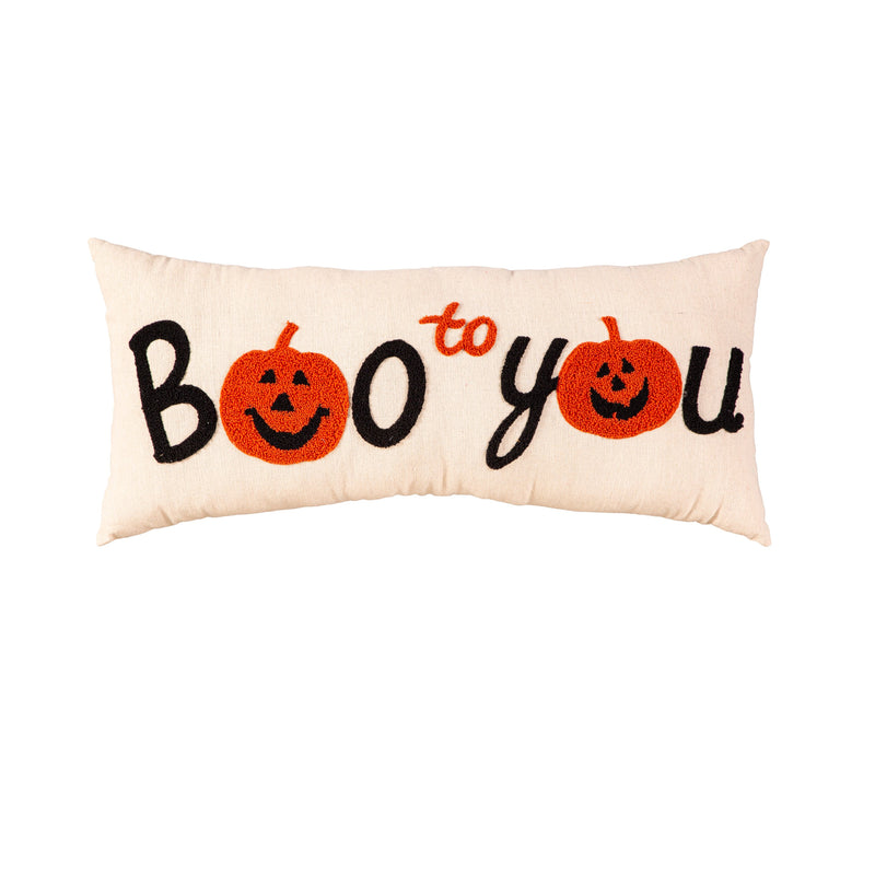 Evergreen Home Accents,25" x 8" Boo to You Lumbar Pillow,25.2x4.53x7.87 Inches