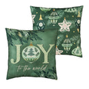Greenery Joy To The World Pillow Cover