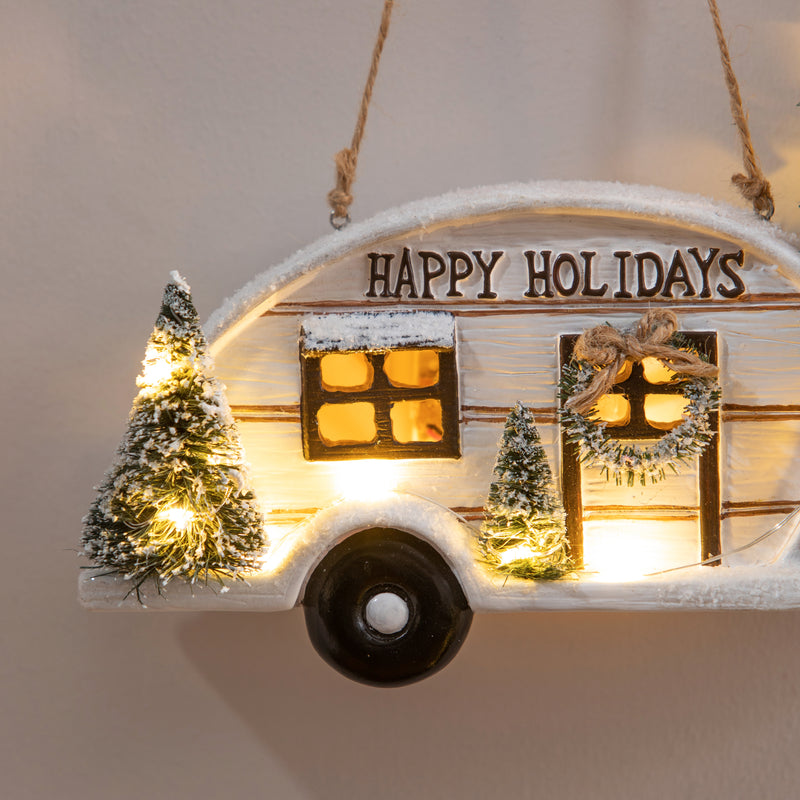 Hanging Christmas Camper Wall Décor, Asst of 2