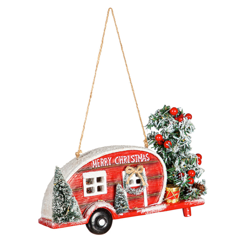 Hanging Christmas Camper Wall Décor, Asst of 2
