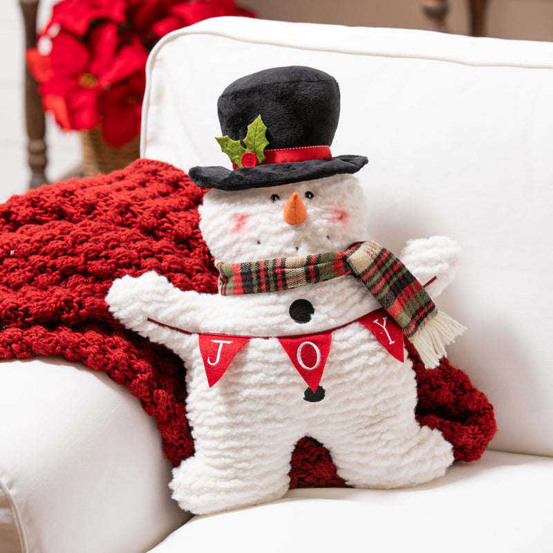 19" Shaped Pillow, Snowman,4sp34003