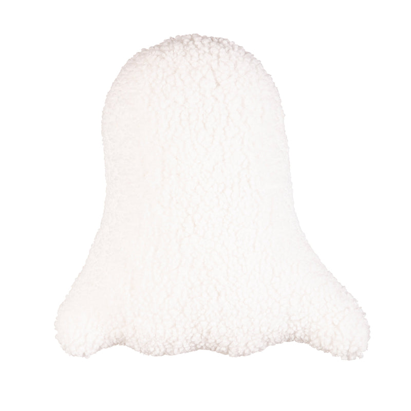 Evergreen Home Accents,13" Shaped Pillow with Embroidering, White Ghost,13x4.5x13 Inches