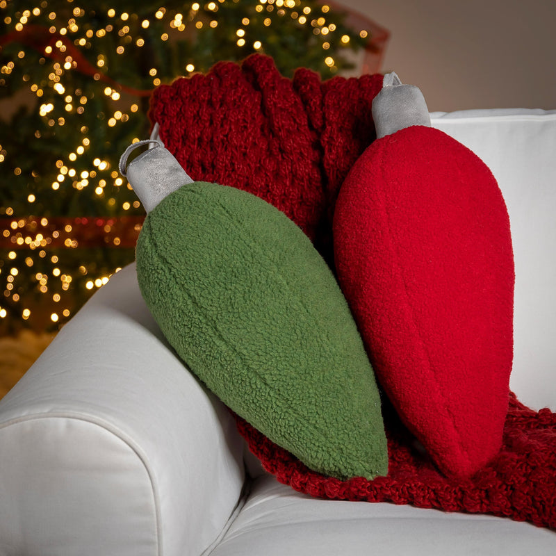 7.5" x 20.5" Shaped Pillow, Christmas Bulb,4sp37001