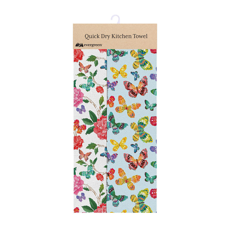 Butterfly Toile Quick Dry Kitchen Towel, 18" x 30"