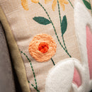 Floral Bunny Lumbar Pillow, 16"L x 10"H