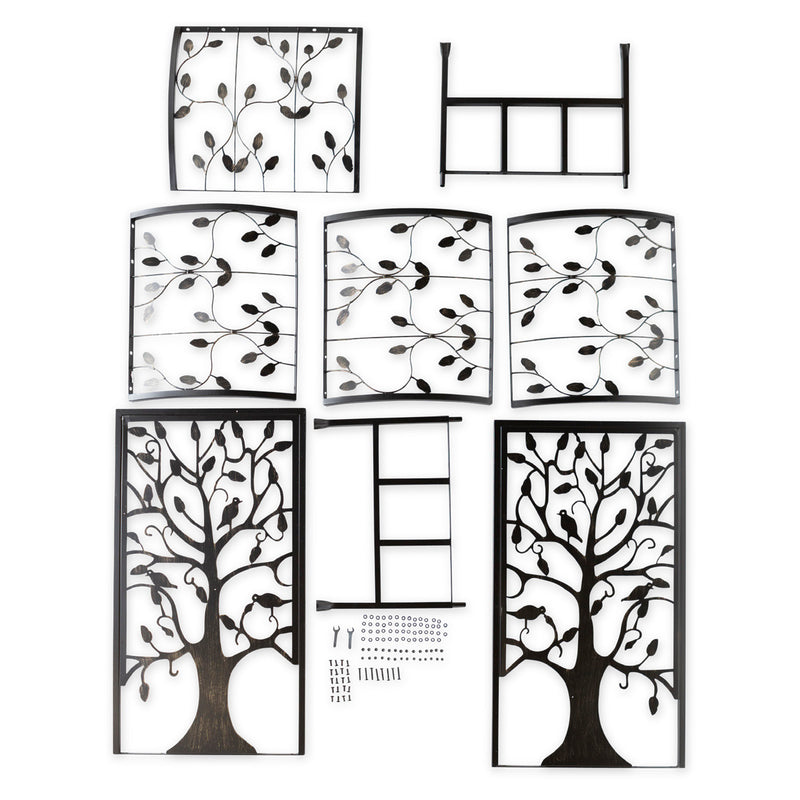 Metal Arched Garden Arbor with Tree of Life Design,50513