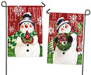 Brick Snowmen Garden Suede Flag