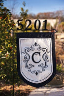 Flag,Applique,Gar,Monogram "X"