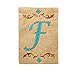 Garden Burlap Teal Monogram F Flag