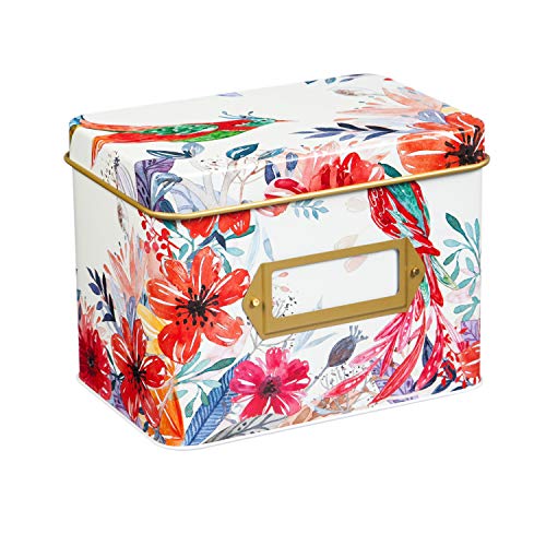 Recipe Tin with Recipe Cards and Ceramic Cups, Blooming Garden
