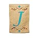 Garden Burlap Teal Monogram J Flag