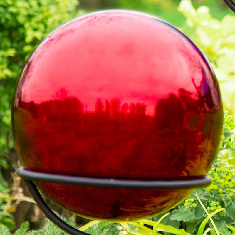 Evergreen Gazing Ball,Stainless Steel Gazing Ball - Red,10x10x10 Inches