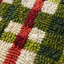 Indoor/Outdoor Plaid Hooked Polypropylene Throw Pillow 18"x18"