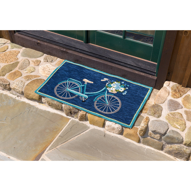 Evergreen Rugs,Indoor/Outdoor Hooked Bicycle Accent Rug 24"x42",42x24x0.5 Inches
