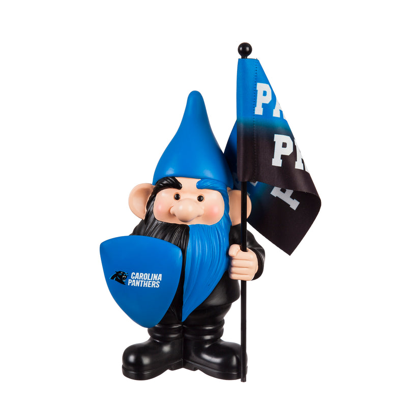 Evergreen Statuary,Carolina Panthers, Flag Holder Gnome,6.13x4.5x10 Inches