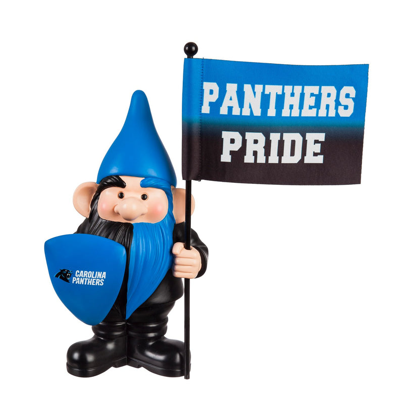 Evergreen Statuary,Carolina Panthers, Flag Holder Gnome,6.13x4.5x10 Inches