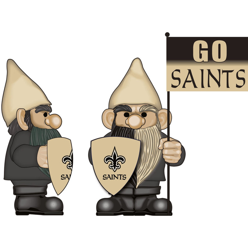 Evergreen Statuary,New Orleans Saints, Flag Holder Gnome,6.13x4.5x10 Inches