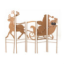 Santa,Sleigh and Reindeer Lighted Landscape Panel Stakes,Set of 5