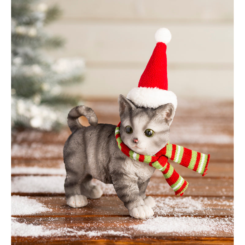 Holiday Kitten Statues with Hats and Scarves, Set of 3,55316