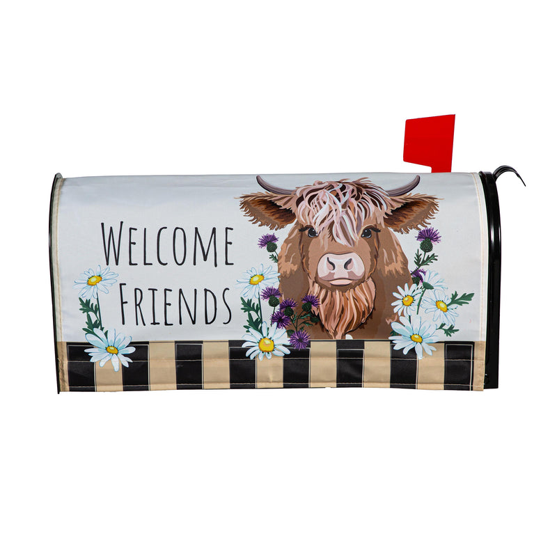 Highland Cow Welcome Friends Mailbox Cover