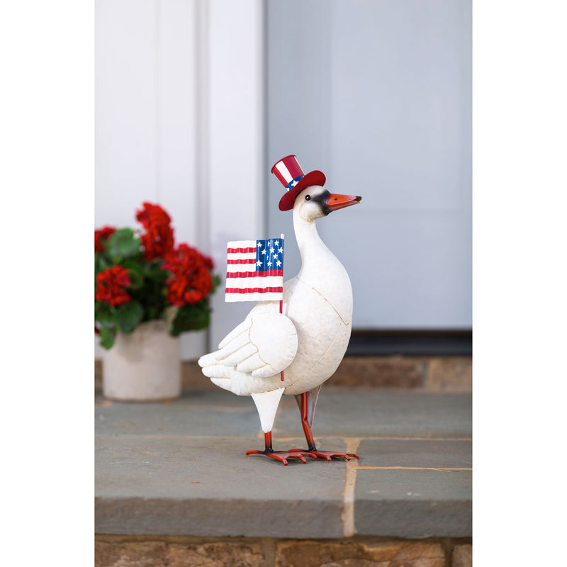 Patriotic Goose Metal Statuary,56496ph