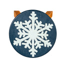 Hand-Carved Acacia Wood Snow Flake Footstool